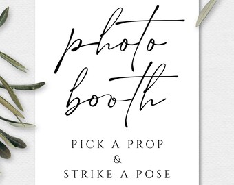 Photo Booth Sign Download, Photo Booth Sign, Printable Photo Booth Sign, Wedding Photo Booth Sign, Photobooth Sign, Wedding Signs, W115