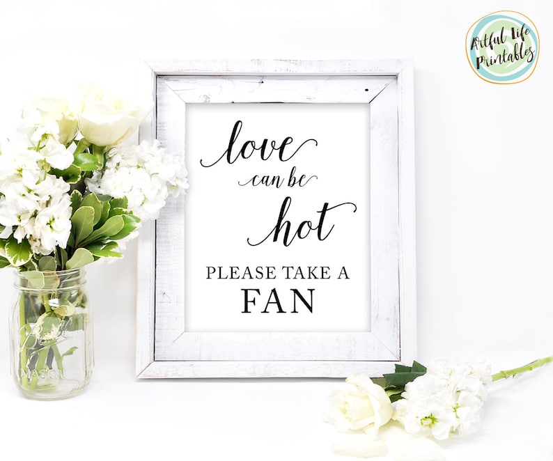 Take A Fan Sign Fan Favors Sign Wedding Fan Sign Printable Etsy