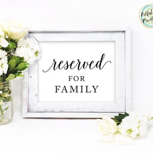Reserved for Family Sign, Reserved For Family, Reserved For Family Printable, Reserved Sign, Reserved Printable, Wedding Sign, W101
