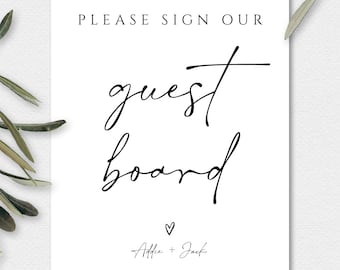 Sign Our Guest Board, Wedding Guestbook Sign, Editable Template, Instant Download, Alternate Guestbook Sign, W115