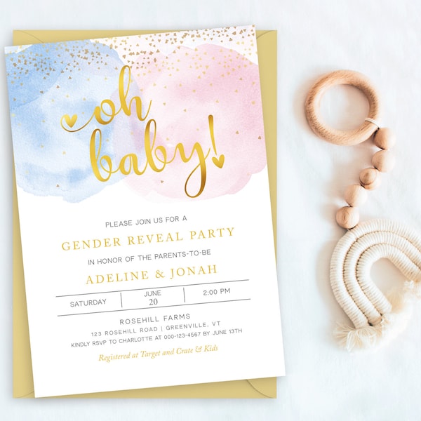 Invitation gender reveal français Etsy France