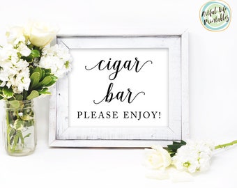 Cigar Bar Sign Printable, Cigar Bar Sign, Wedding Sign, Wedding Printables, Wedding Decor, Digital Wedding Signs, Instant Download, W101