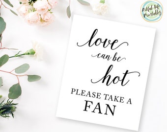 Take A Fan Wedding Sign: Elegant Printable (Digital Download)