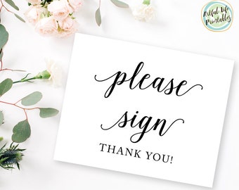 Wedding Please Sign Printable, Digital Wedding Guest Book Sign, Guest Book Sign Printable, Guest Book Sign, Wedding Signs, W101
