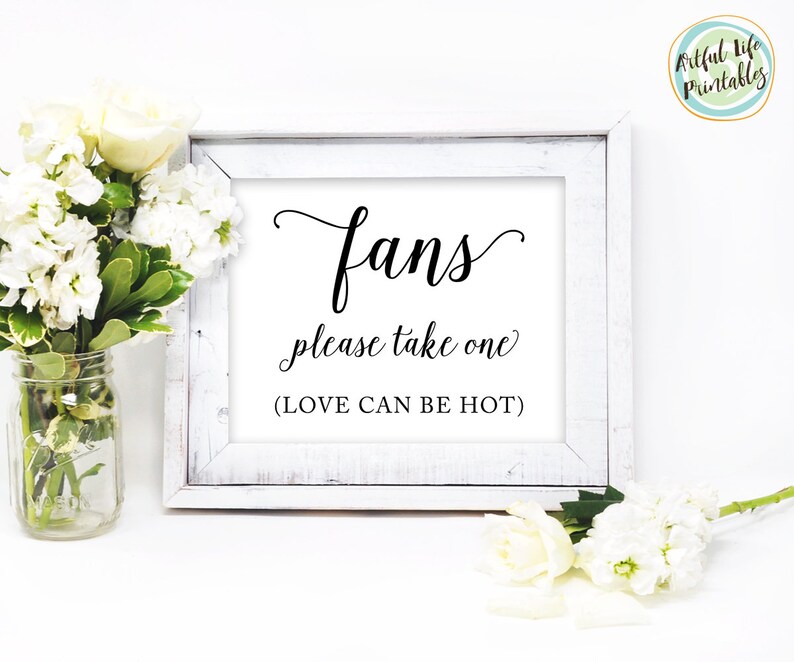 Wedding Program Fan Sign, Take A Fan Sign, Wedding Fan Sign, Take A Fan ...