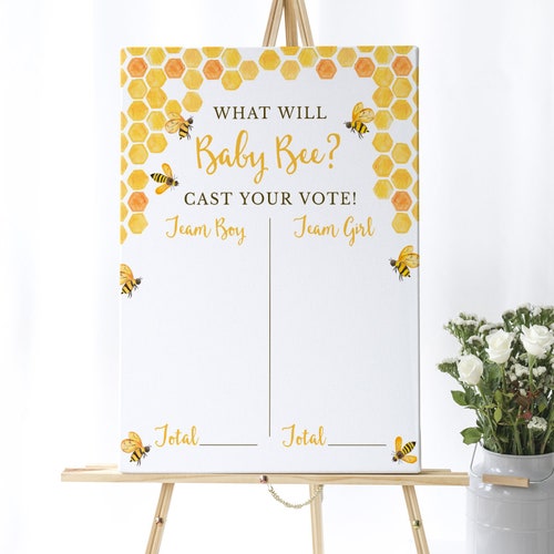 What Will Baby Bee Cast Your Vote Tally Sign Gender Reveal - Etsy