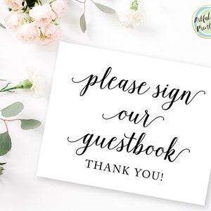 Please Sign Our Guestbook Sign, Please Sign Our Guestbook Printable, Please Sign Our Guestbook, Digital Wedding Guest Book Sign, W101