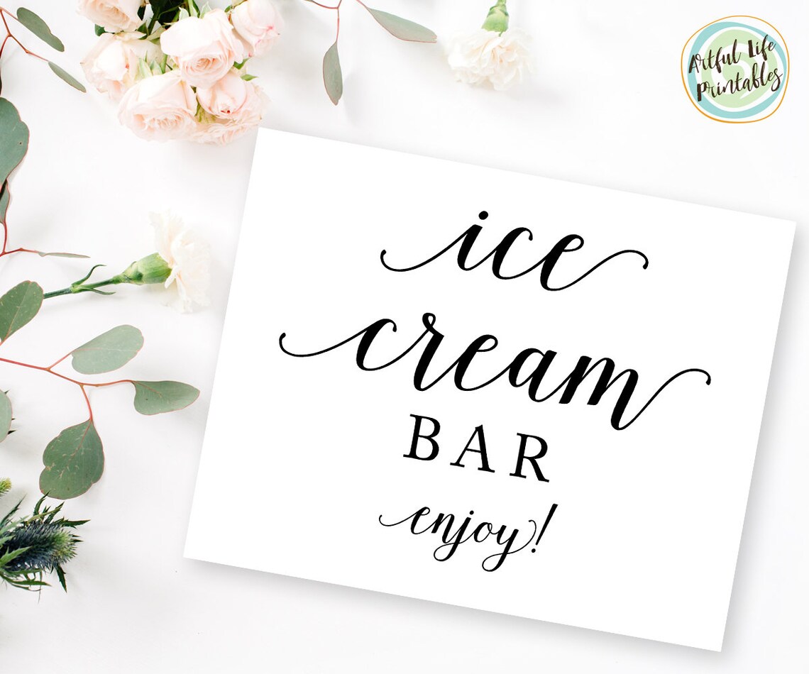 Ice Cream Bar Sign Ice Cream Bar Printable Wedding Ice Cream - Etsy