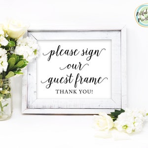 Guest Frame Sign, Please Sign Our Guest Frame, Digital Guest Frame Sign ...