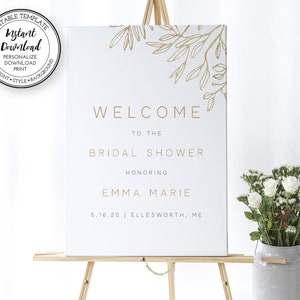 Bridal Shower Welcome Sign: Minimalist Design (Editable Template)