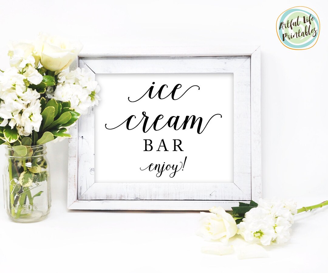Ice Cream Bar Sign Ice Cream Bar Printable Wedding Ice Cream - Etsy