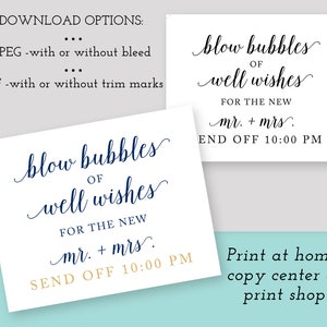 Bubbles Send off Sign Template, Couple Send off Sign, Wedding Send off ...