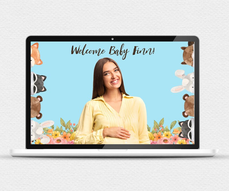 Woodland Virtual Baby Shower Bundle Virtual Baby Shower Etsy
