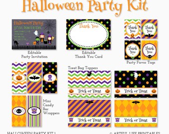 Halloween Party Printables, Halloween Decorations, Halloween Party Decor, Halloween Printables, Instant Download Digital Files, H201