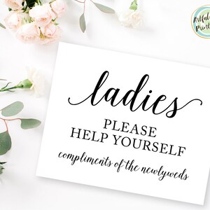 Wedding Bathroom Sign, Wedding Ladies Bathroom sign, Ladies Bathroom Sign, Bathroom Basket Sign, Wedding Sign, Wedding Printables, W101