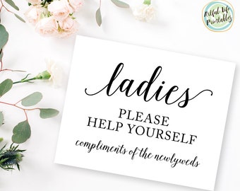 Wedding Bathroom Sign, Wedding Ladies Bathroom sign, Ladies Bathroom Sign, Bathroom Basket Sign, Wedding Sign, Wedding Printables, W101