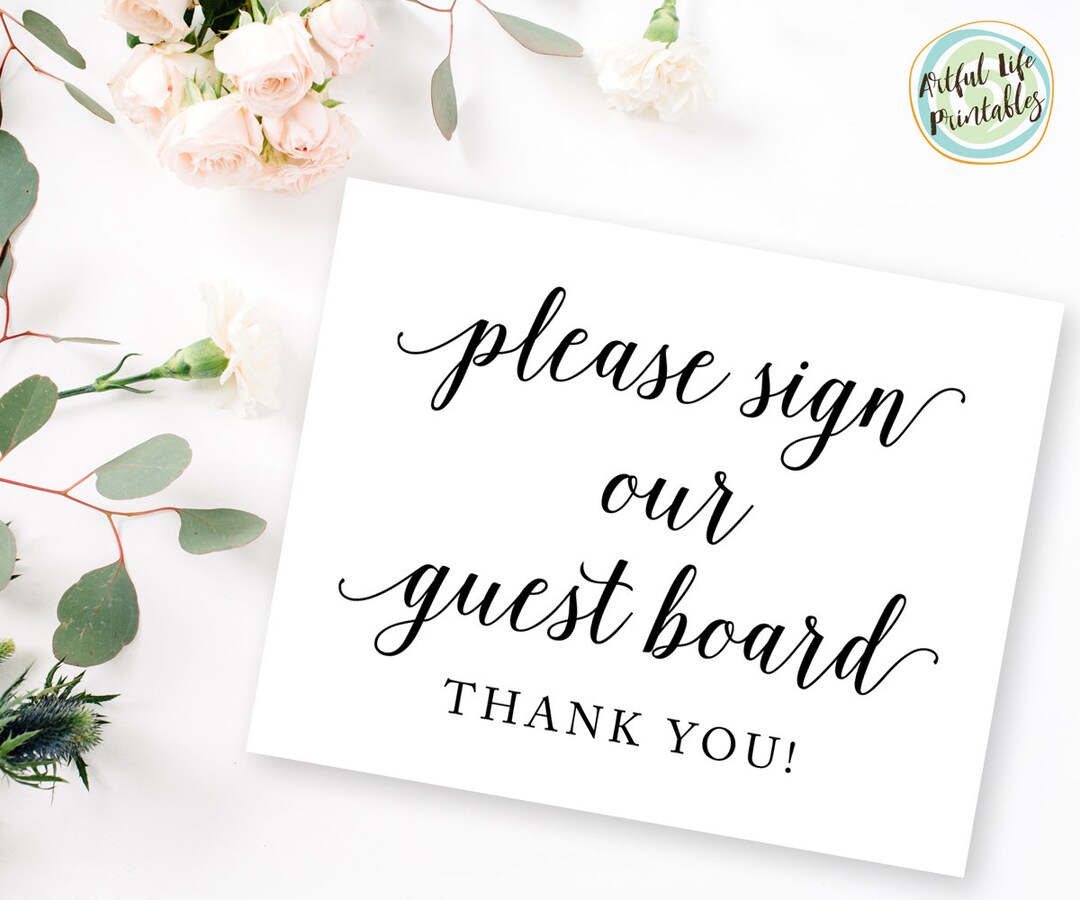 Sign Our Guest Board Printable Wedding Guest Board Sign Sign Etsy
