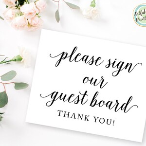 Sign Our Guest Board, Printable Wedding Guest Board Sign, Sign Our Guest Board Printable, Wedding Guestbook Alternative, Please Sign, W101