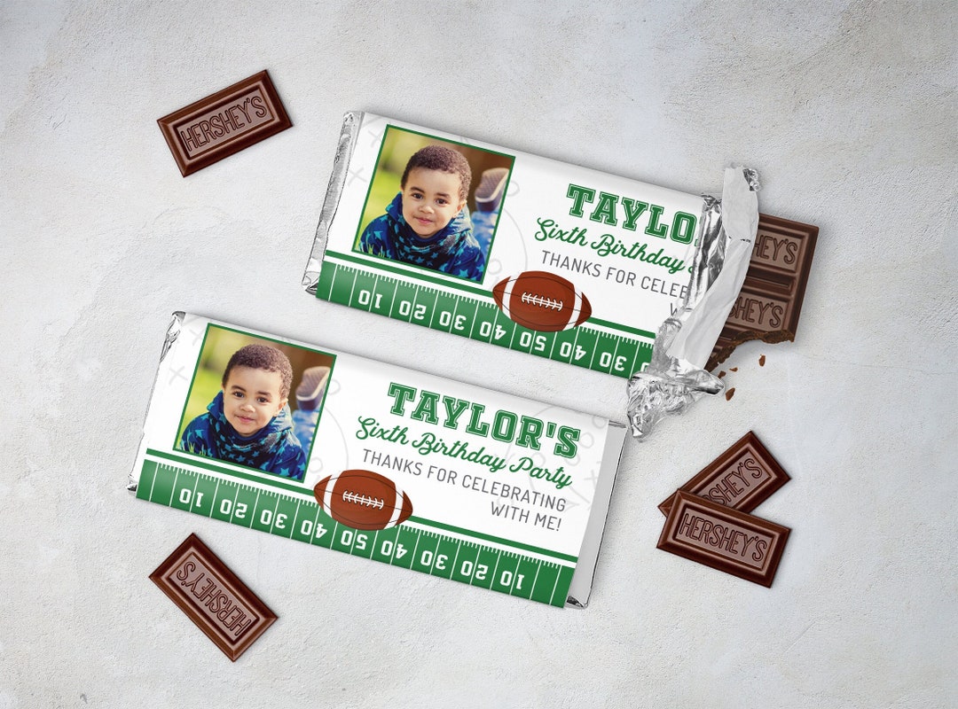 Football Birthday Candy Bar Wrapper, Editable Template, Birthday ...