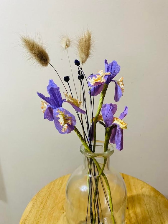 Ramo de Iris flor morada primavera ramo rústico regalo - Etsy México