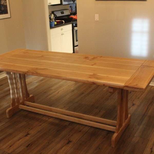 Dining Room Table - Arts and Crafts/Mission/Craftsman style, Dining/Kitchen/Conference/Trestle/Farmhouse Table - seats 8 people