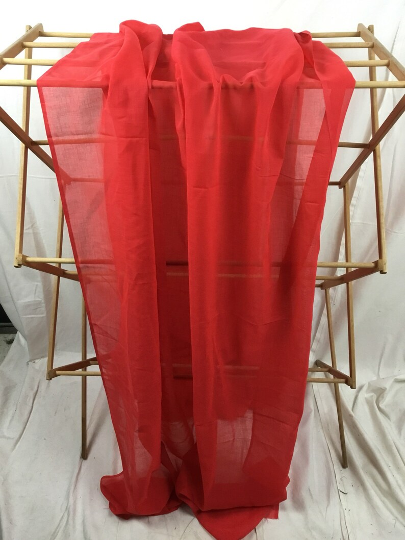 Sheer Red Organza Vintage Fabric Cotton Lightweight Drapery Etsy
