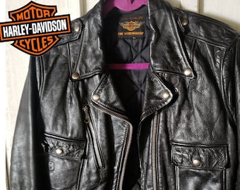 50s Era Vintage Harley Davidson Cycle Queen Leather Jacket