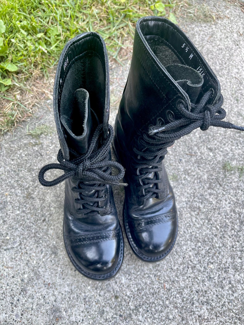 Corcoran Leather Army Jump Boots Combat Military Patent Leather 1515