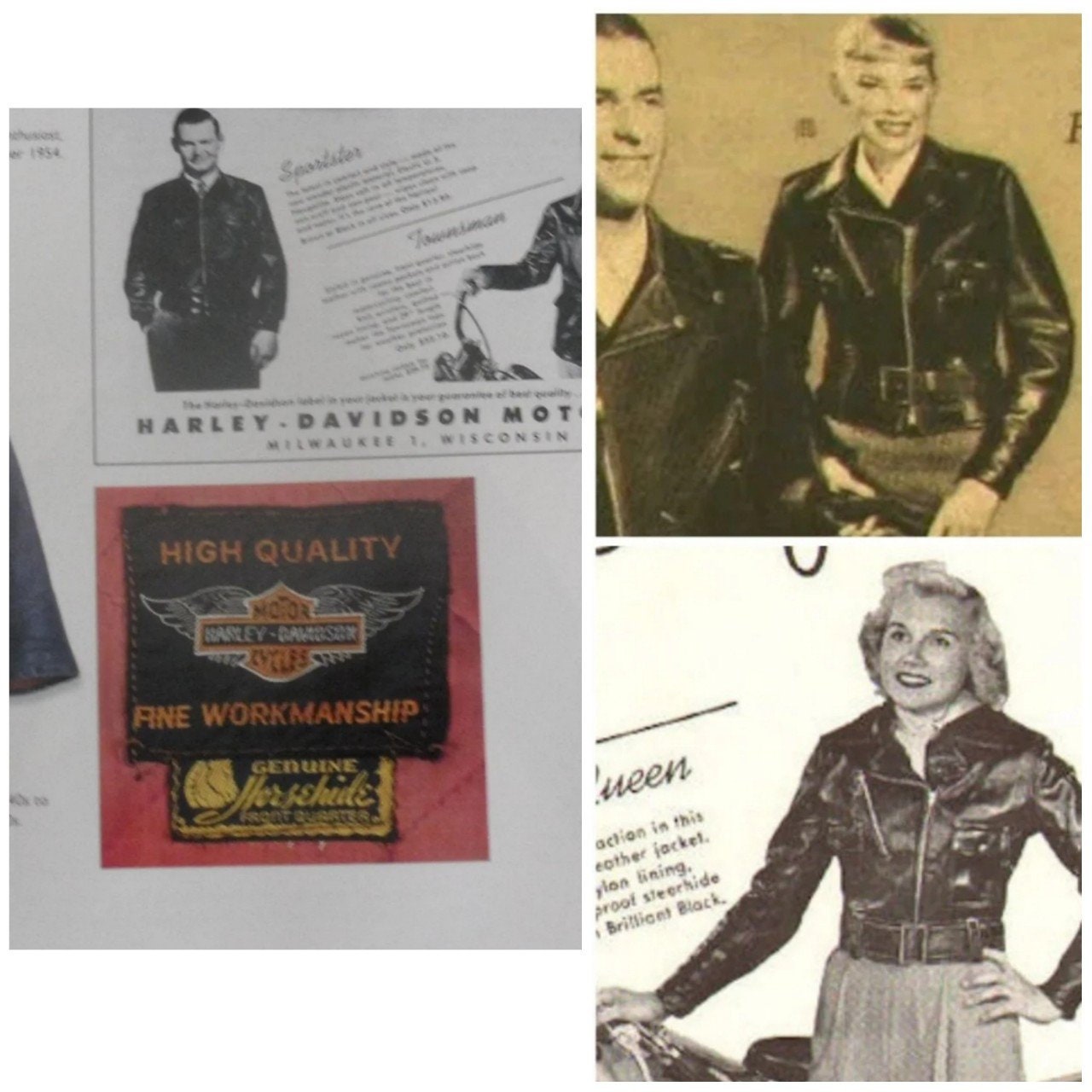 ジャケット・アウター 50s vintage jacket 50s Era Vintage Harley Davidson Cycle Queen Leather Jacket