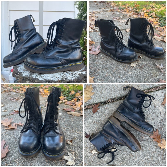 Vintage Steel Toe Distressed Dr. Martens Docs Com… - image 2