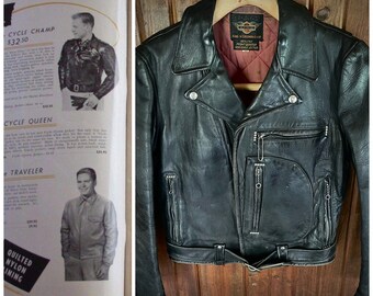 ジャケット・アウター 50s vintage jacket 50s Vintage Harley Davidson Horsehide Cycle Champ Motorcycle