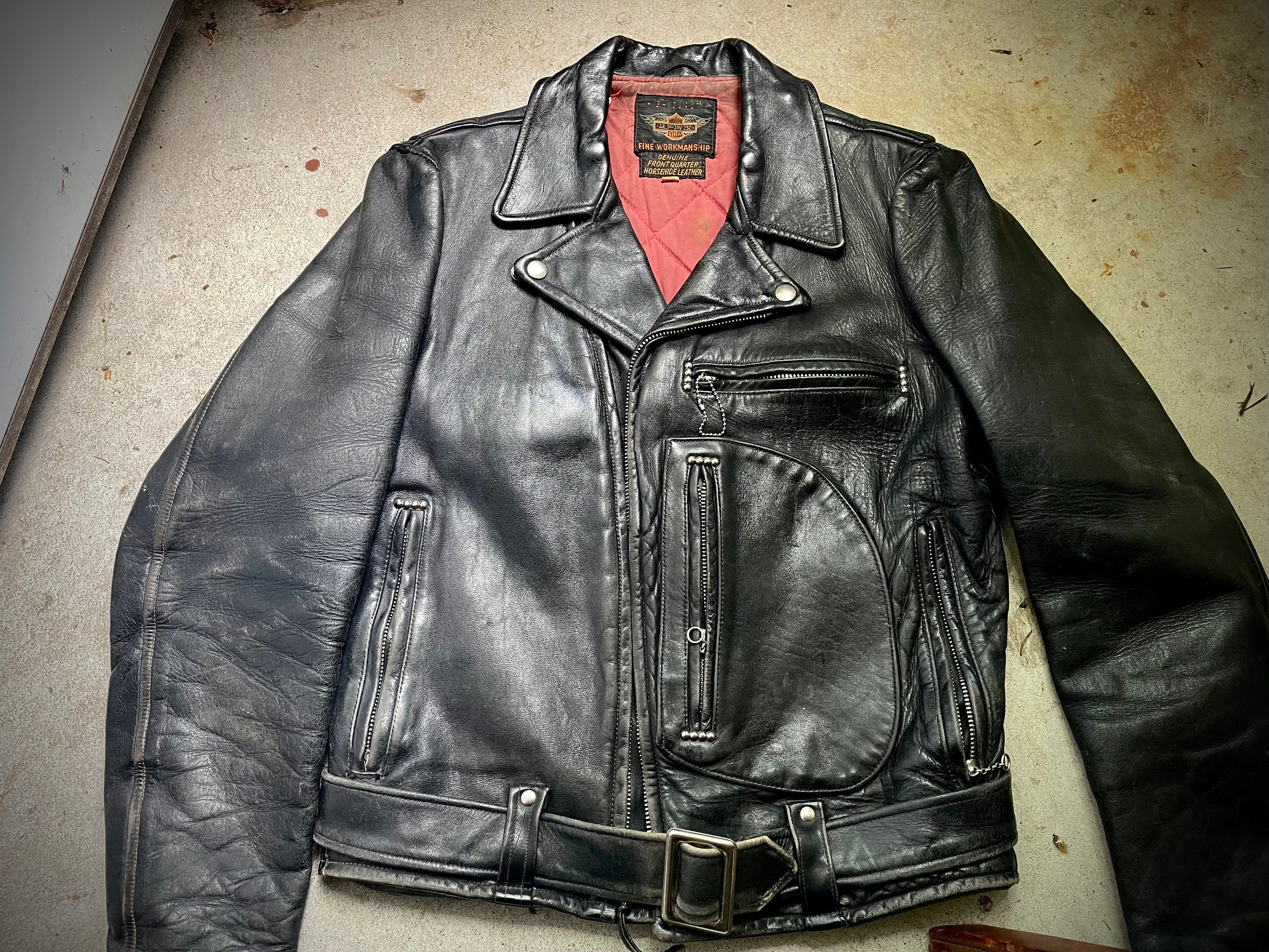 50s Vintage Harley Davidson Horsehide Cycle Champ Motorcycle Jacket ...