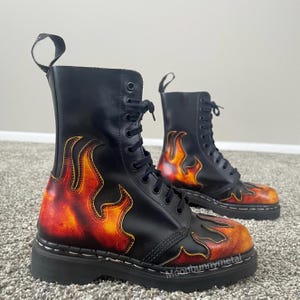 Doc Martens Boots With Flames - Etsy display picture 2