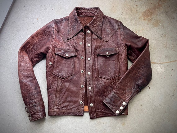 East West Musical Instruments Leather Jacket Trucker Hippy East West Musical Instruments Leather Jacket Trucker Hippy