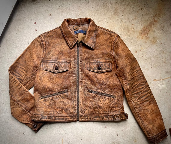 30s 40s Style Polo Ralph Lauren Cossack Biker Jacket Motorcycle