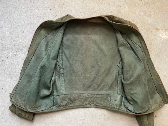 Vintage Antique Leather Jacket Cossack 30s 40s Mo… - image 6