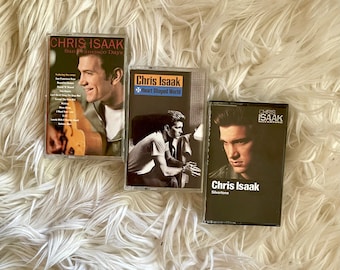 Chris Isaak Vintage Cassette Tape Bundle Lot Silvertone Heart Shaped World San Francisco Days 80s 90s Rock Country Elvis Collectible