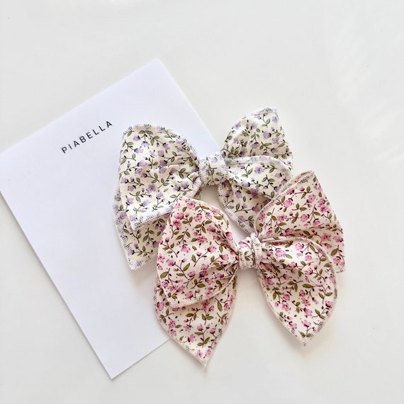 Fable Hair Bow. Floral Hair Bow. Baby Girl Bow. Fable bow for girl. Fable bow for mom. Nylon Headband. Baby Bow. Hair Clip. Gift Girl.