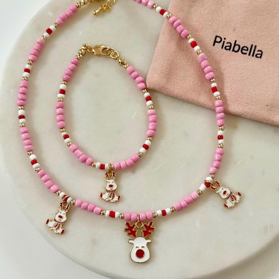 Necklace for girls. Set of Necklace and bracelet.  Christmas Necklace for girl. Gift for girl. brithday gift.