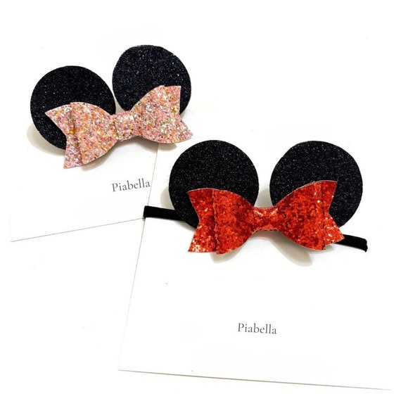 Minnie Ears Headband. Pink Minnie Mouse Ears. Mouse Ears Headband. Nylon Headband. Disney Minnie Ears. Baby Girl Head Bow.