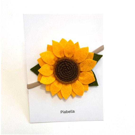 Sunflower Nylon Baby Headband. Sunflower Girl Nylon Headband. Baby Hair Clips. Nylon Headband. Hair Bow. Baby girl head bow. Fall Sunflowers