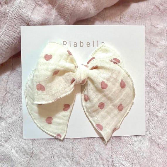 Valentine's Fable Bows.  Boho Heart Bow. Boho Bow. Fable bow for girl. Fable bow for mom. Heart Bows for gift. Fable Bow