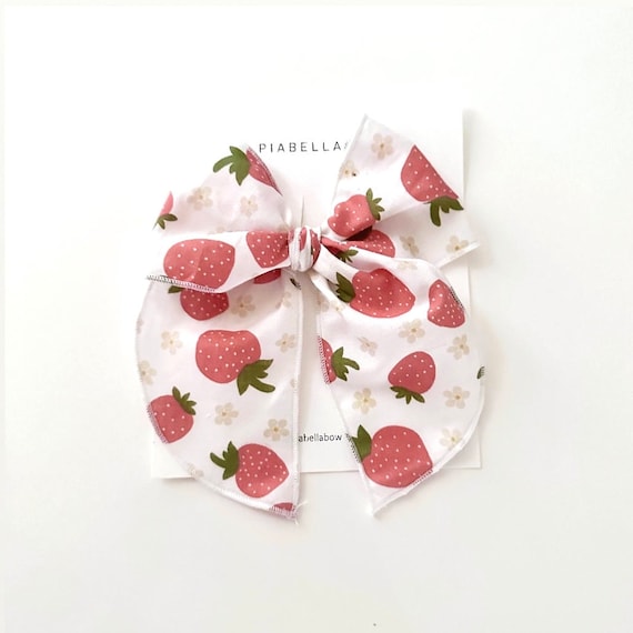 Strawberries Fable Hair Bow. Summer Hair Bow. Baby Girl Bow. Fable bow for girl. Fable Bow for Mom. Nylon Headband. Baby Bow. Hair Clip.