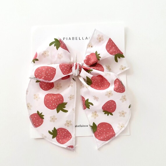 Strawberries Fable Hair Bow. Summer Hair Bow. Baby Girl Bow. Fable bow for girl. Fable Bow for Mom. Nylon Headband. Baby Bow. Hair Clip.