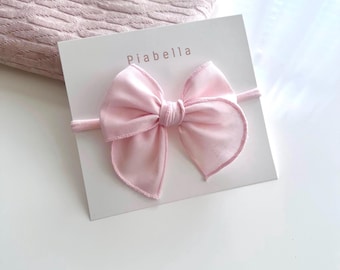 Solid Fable Bow.  Pink Fable Bow. Toddler Hair Bow. Fable baby headband. Neutral Bows. Trendy bow. Girl Bow. Boho Bow. Baby Bow. Dog Bow.