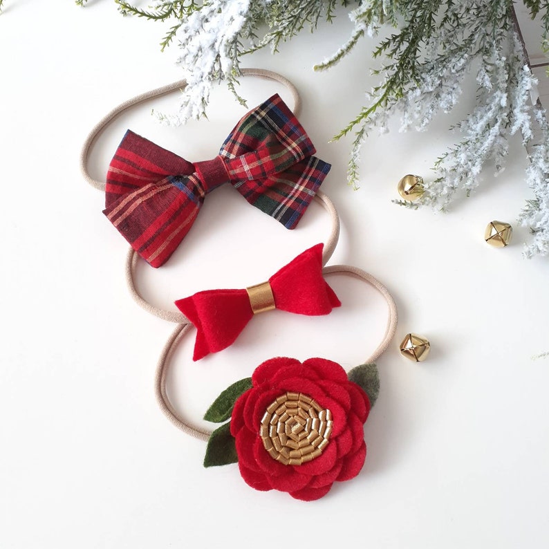 christmas hair bow baby