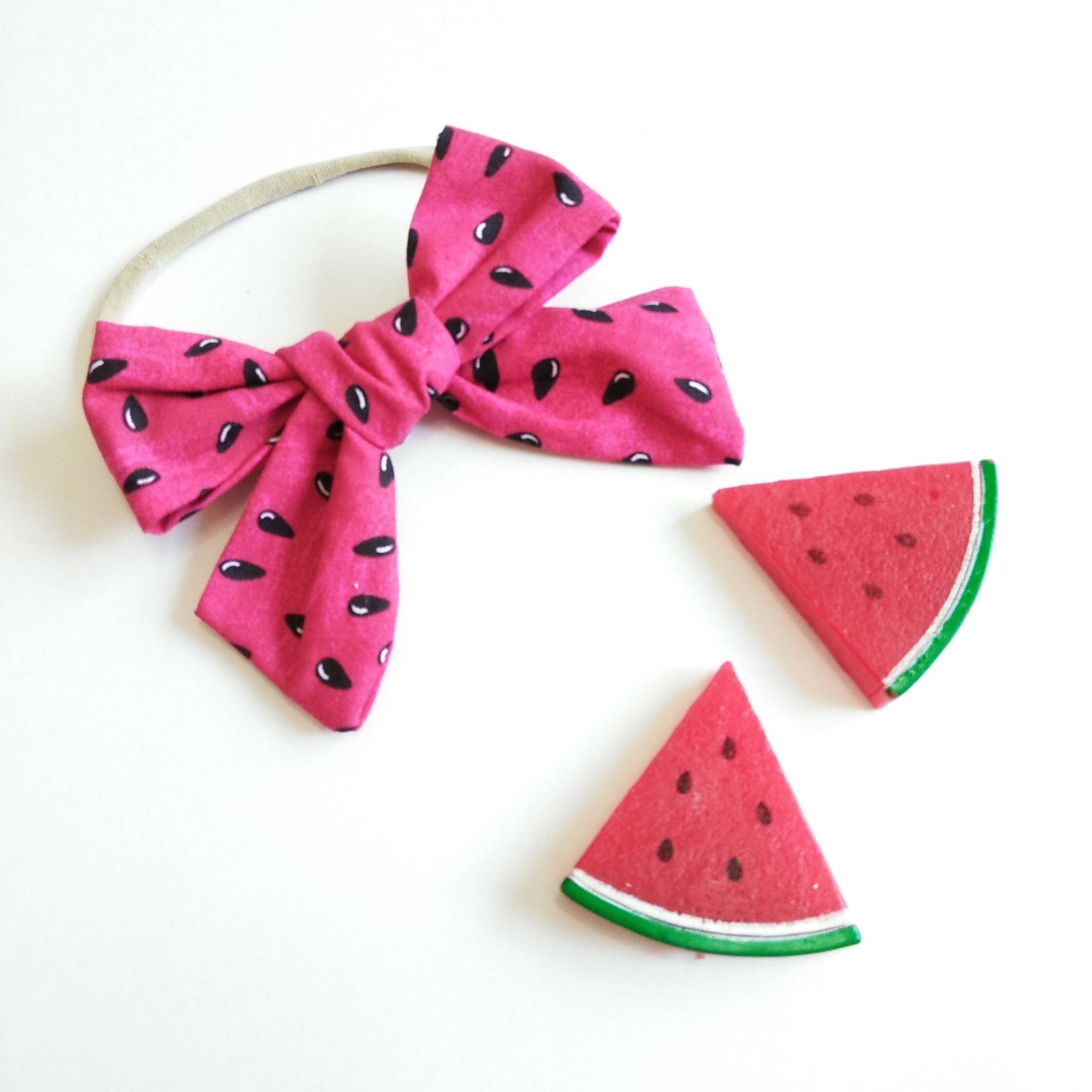 Baby Nylon Headband. Bows Watermelon. Baby Headbands. Infant Etsy