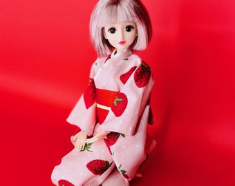 Fashion Doll Japanese Kimono / Yukata for gift,  Doll Handmade Clothes