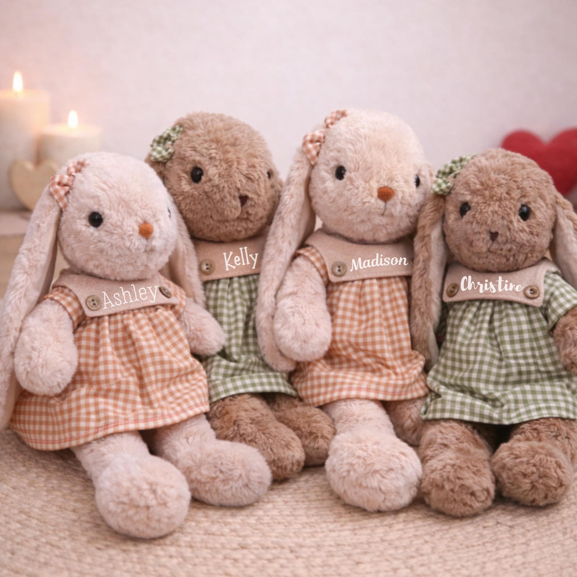 Personalized Bunny Plush with Name, Custom Stuffed Rabbit, Birthday or Keepsake Gift for Girls, Cute Plush Toy, Custom Stuffed Animal