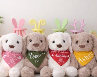 Personalized Plush Bunny Rabbit with Name, Custom Baby Gift, Newborn Keepsake, Bunny Stuffed Animal, Birthday Gift, Bunny Nursery Decor